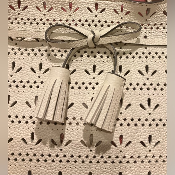 NWOT Kate Spade New York Hayes Perforated Leather Tote. with Bow & Tassel - Picture 9 of 12